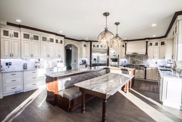 Cambridge Antique White & Saddle Kitchen