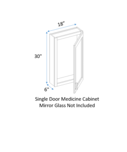 single door medicine cabinet Mirror Glass Not Included