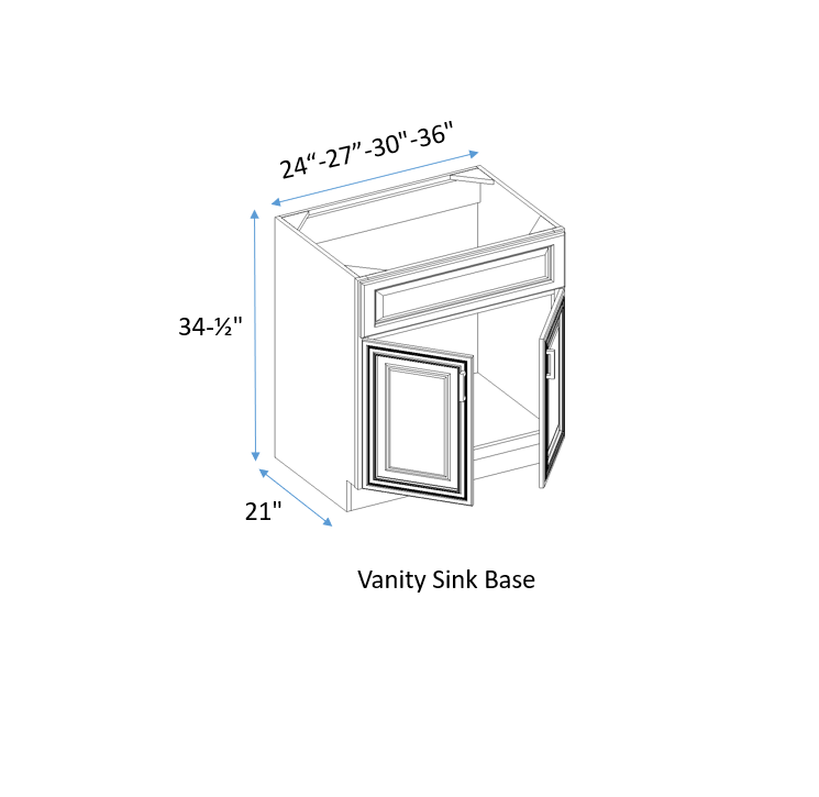 no drawer vanity sink base