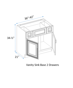 2 drawer vanity sink base