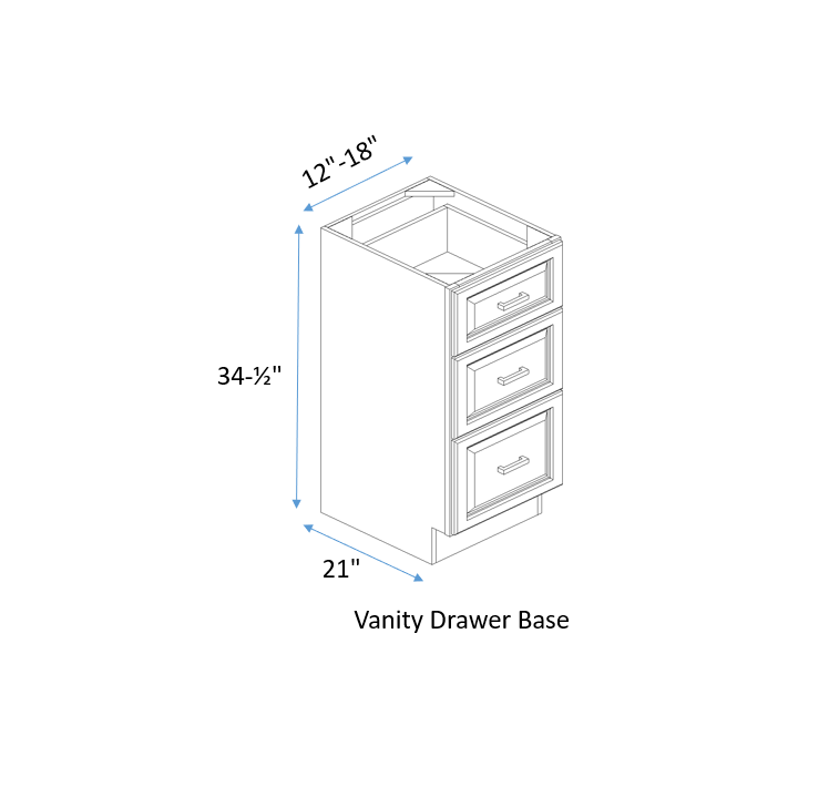 3 drawer vanity base