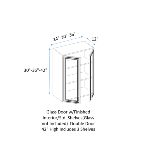double door glass cabinet