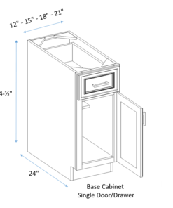 Single Door and Drawer Base Cabinet