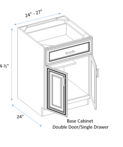 double door base cabinet single drawer