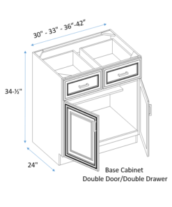 base cabinet with double door and double drawer