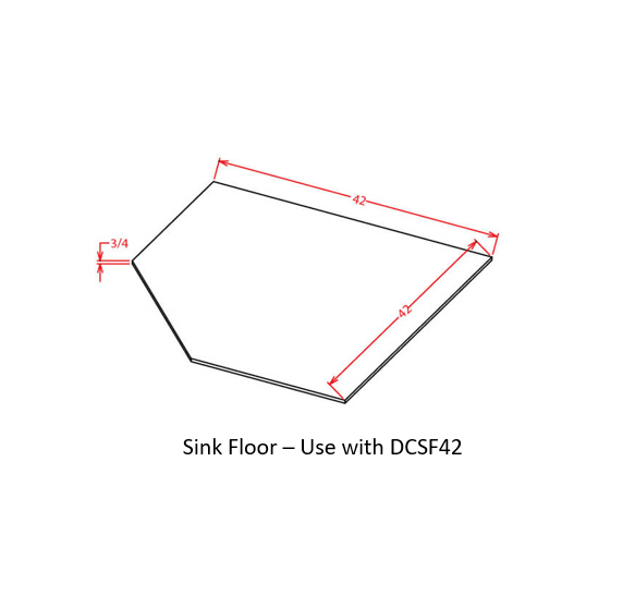 Sink Floor for 42" Diagonal Sink Front Cabinet