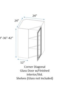 Wall Corner Diagonal Cabinet with Glass Door