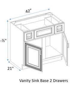 Vanity Base Sink 2 Drawer