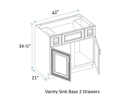 Vanity Base Sink 2 Drawer
