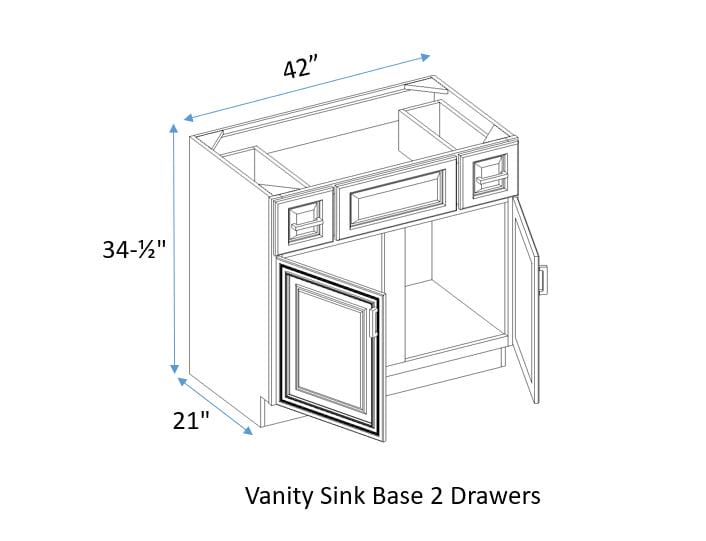 Vanity Base Sink 2 Drawer