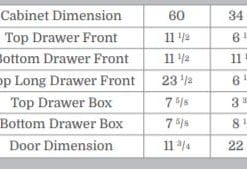 60" Double Sink Vanity Base Cabinet with Center Drawers Specification
