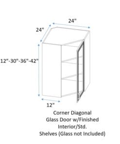 Wall Corner Diagonal 12" deep with glass