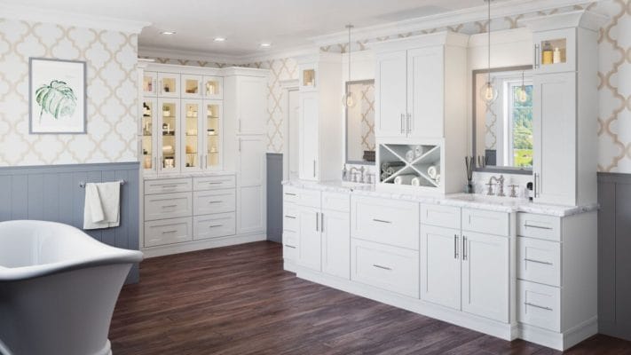 Shaker White Bath Cabinets