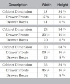 2 Drawer Base Specification