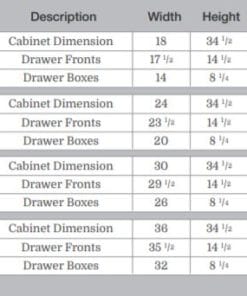 2 Drawer Base Specification